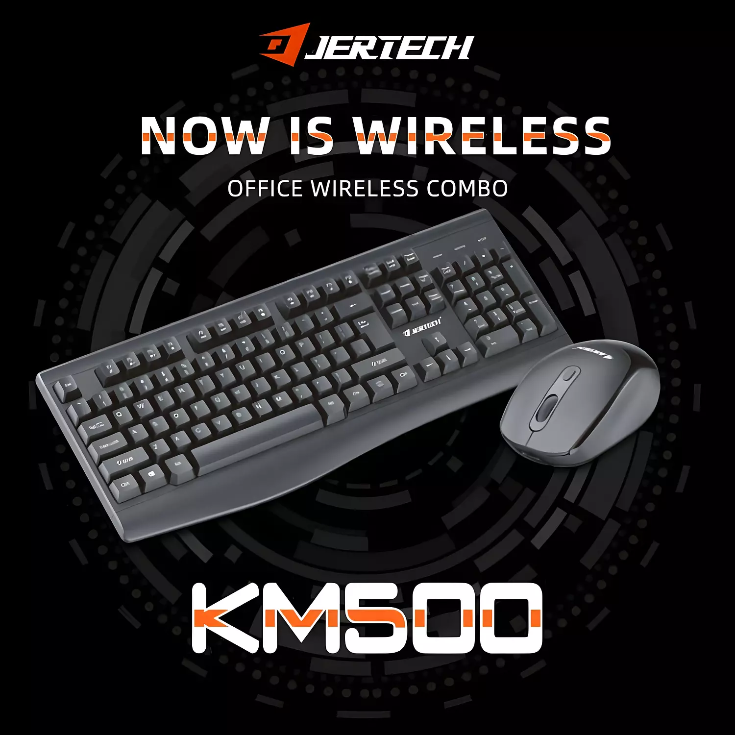 JERTECH- KM500-Waterproof Full-Size Keyboard & Mouse - Black, Made in China 12