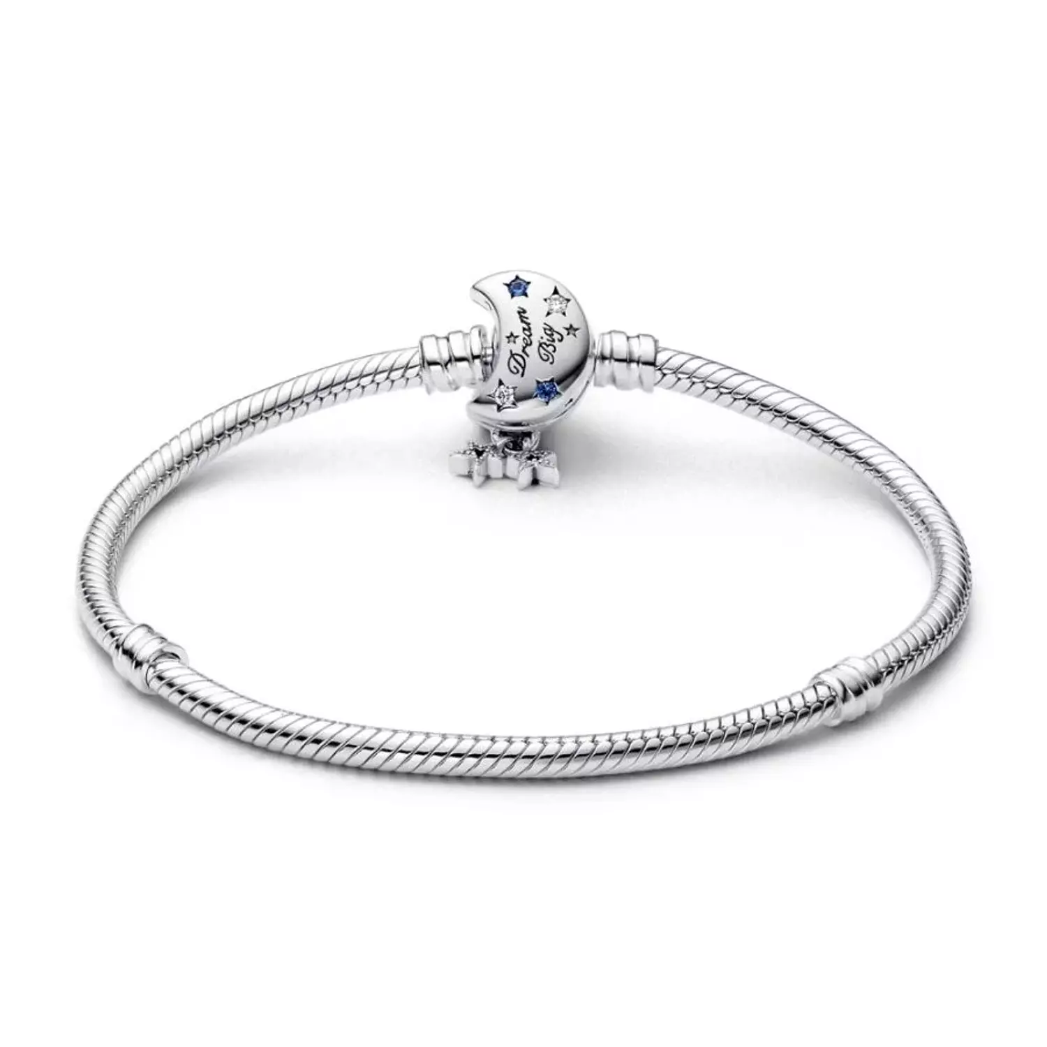 Pandora Moments Sparkling Moon Clasp Snake Chain Bracelet 1