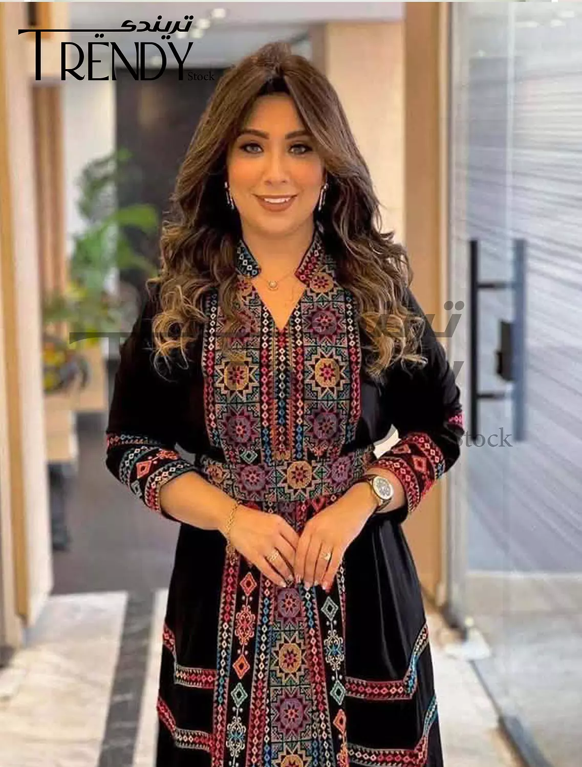 Mixed Colors Abaya With Belt image