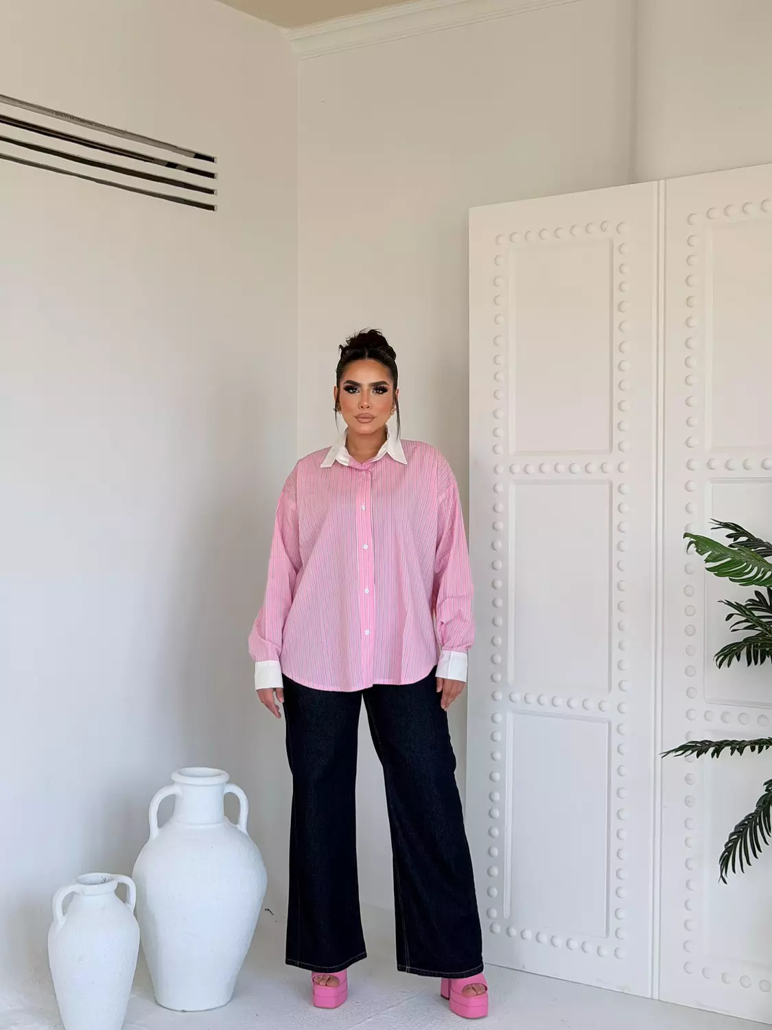 White X PINK Collar Shirt 6