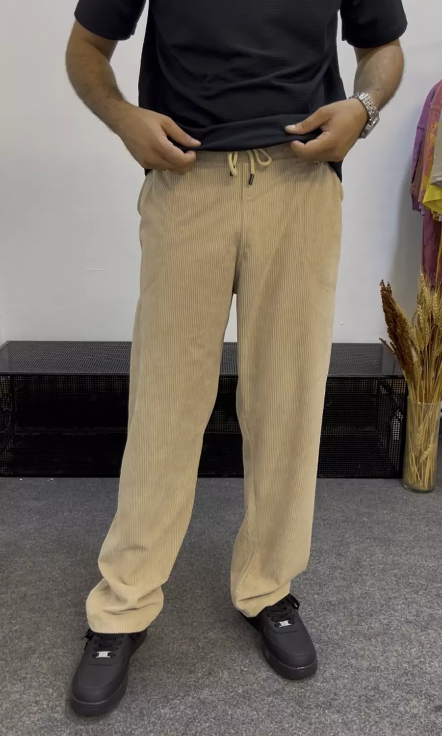 Beige wide leg pants 1
