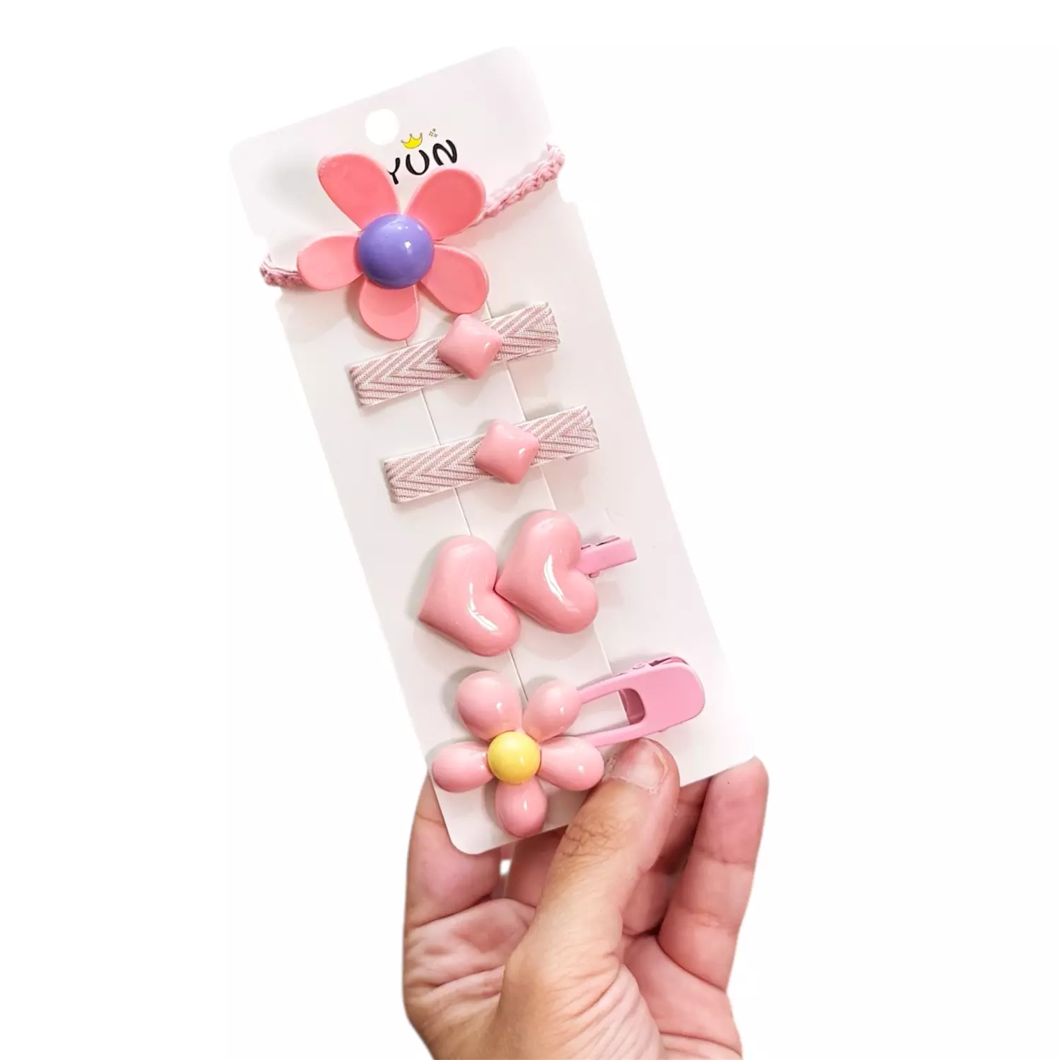 5 Pc Light Pink Pastel Hair Pin Set image