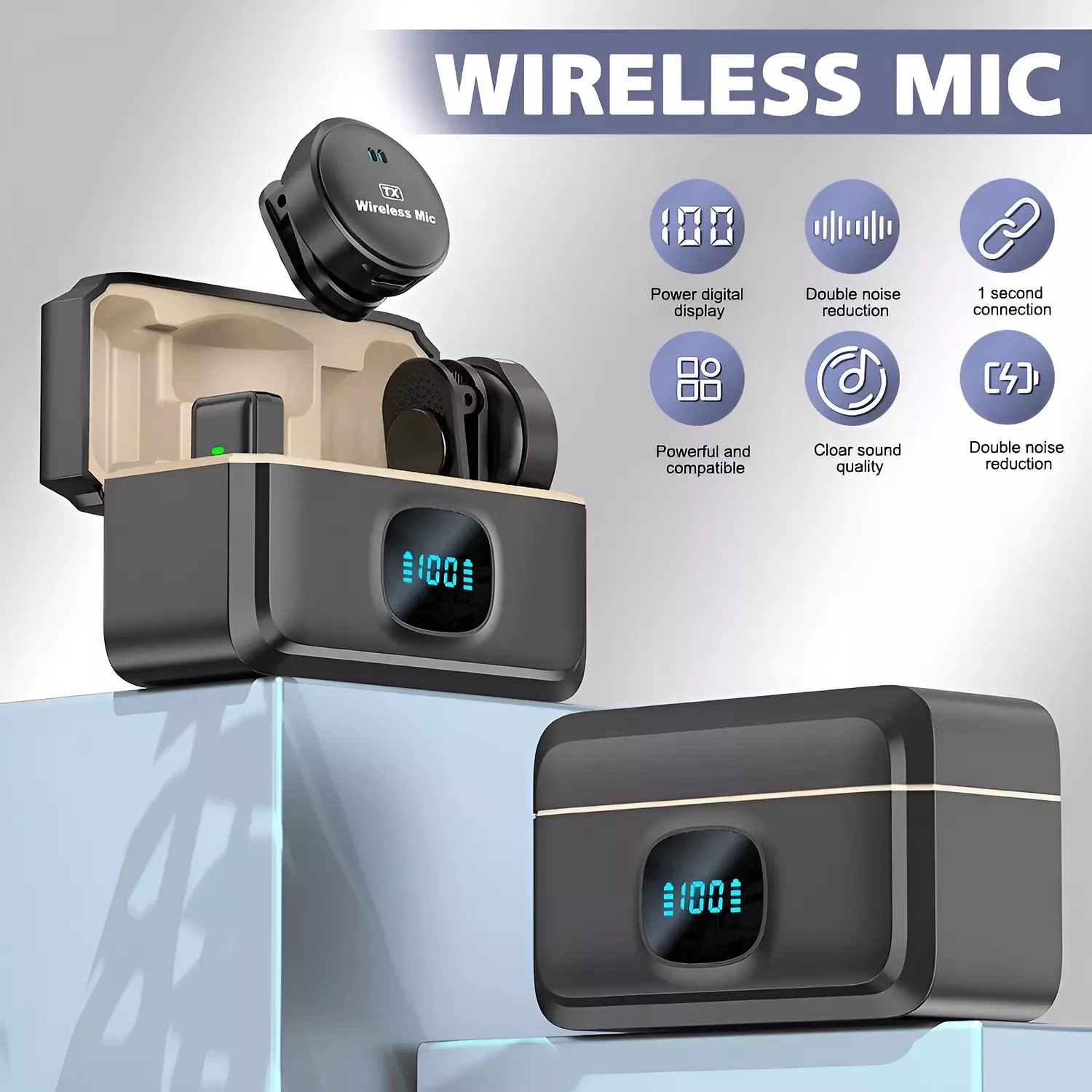 High-Sensitivity 2.4G Wireless Magnetic Microphone – Supports Instant Connectivity 2