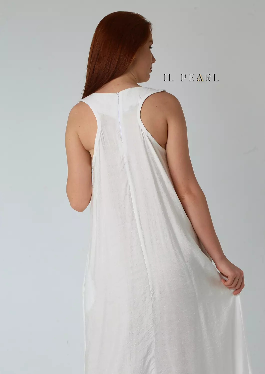 Basic Soft Linen Dress - White 3