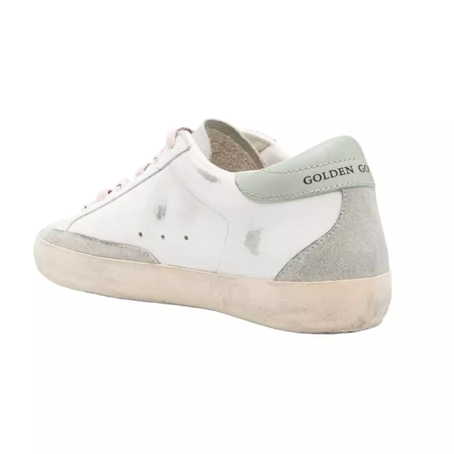 Golden Goose Super-Star Leather Sneakers – White Silver Aqua 2