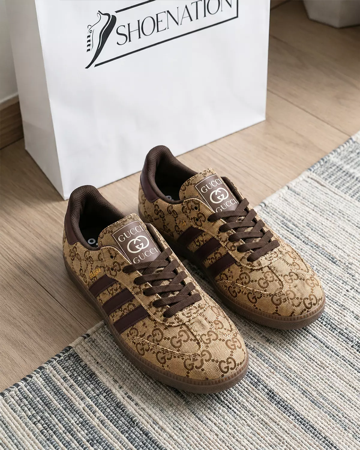 Women’s Samba Shoes – Brown Gucci Print 5