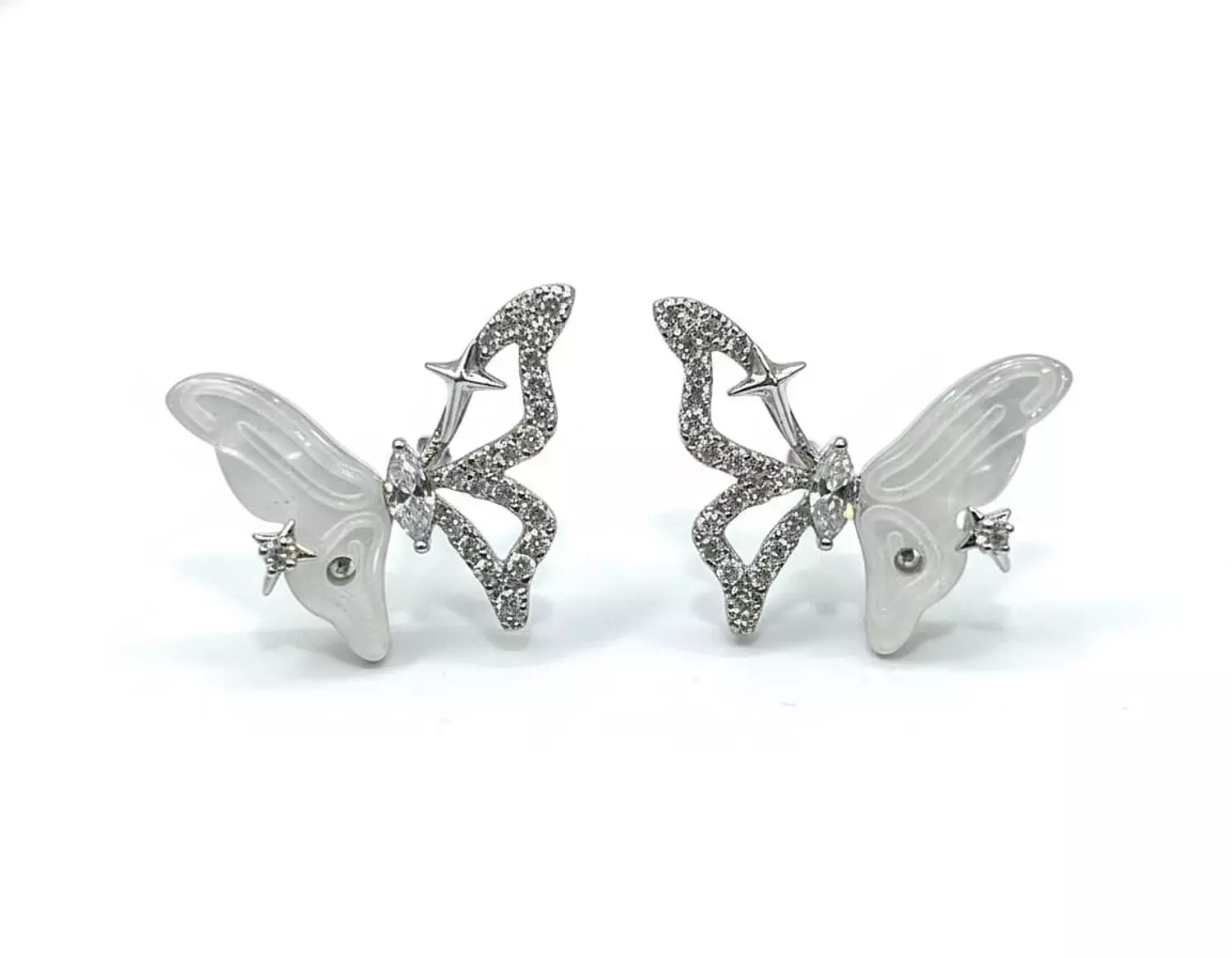 Silver Earrings Butterfly 1