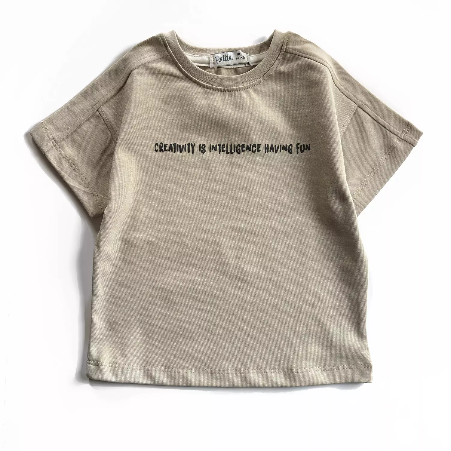 Beige Raised Print Oversized T-shirt  1