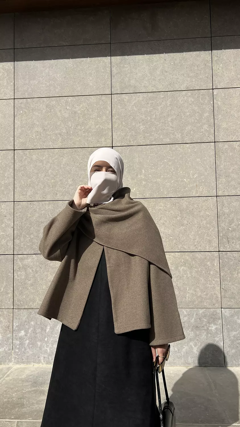 Nabeela Shawl Coat - Beige  2