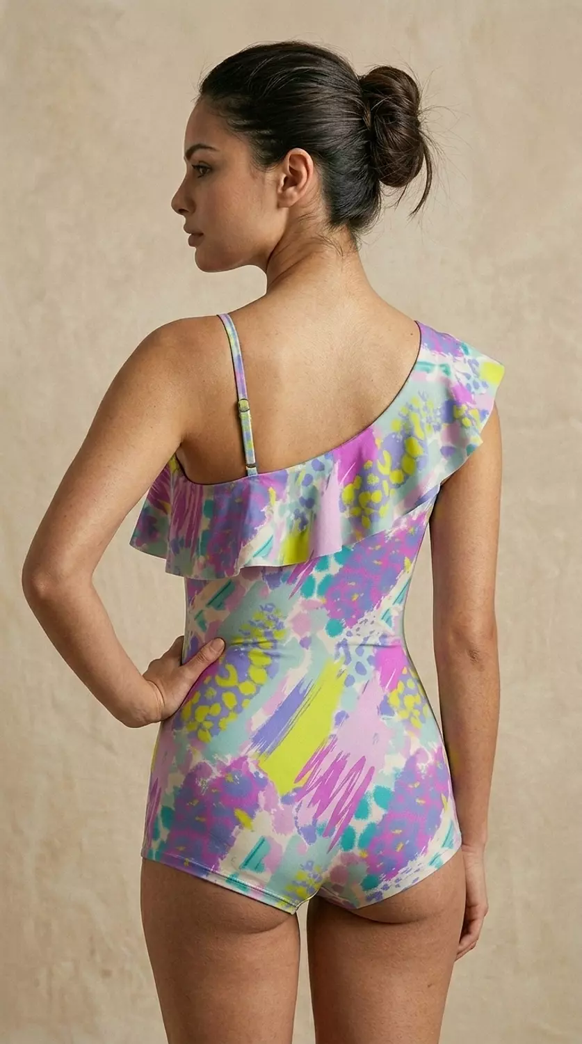 Ruffled Neckline swimsuit 9