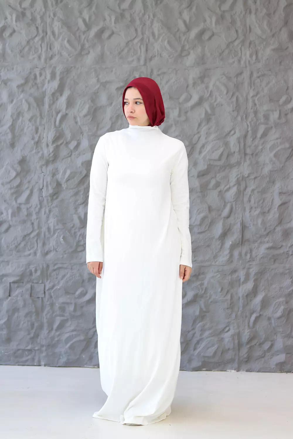 A-Line White Basic Dress 6