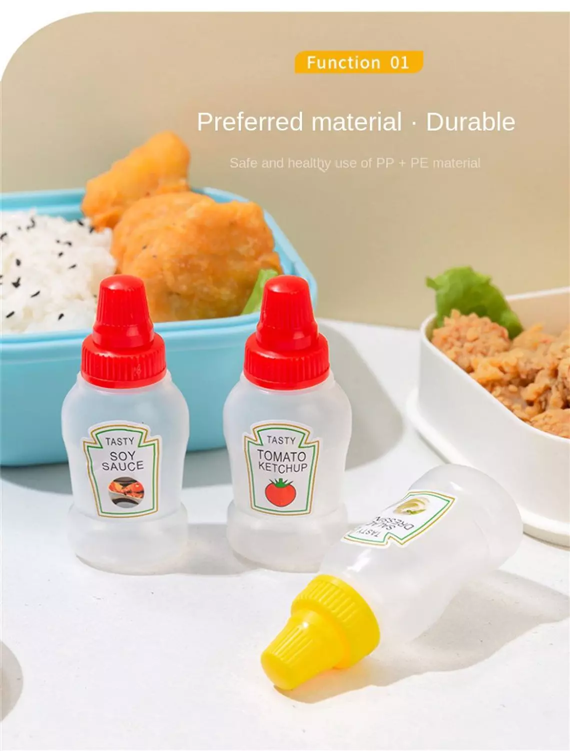 2 pcs Set 25ML Mini Sauce Bottle Portable 2