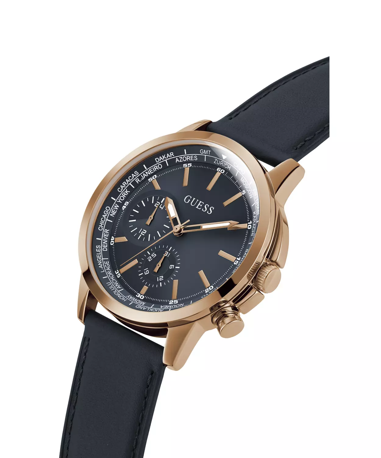 GUESS GW0540G2 ANALOG WATCH  For Men NavyGenuine Leather Smooth Strap  3