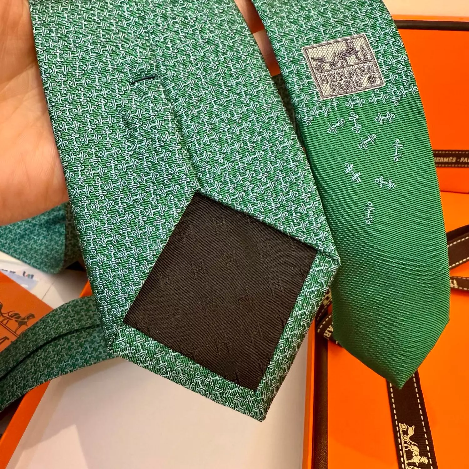  Hermes Silk Ties, Bow Ties-GREEN  4