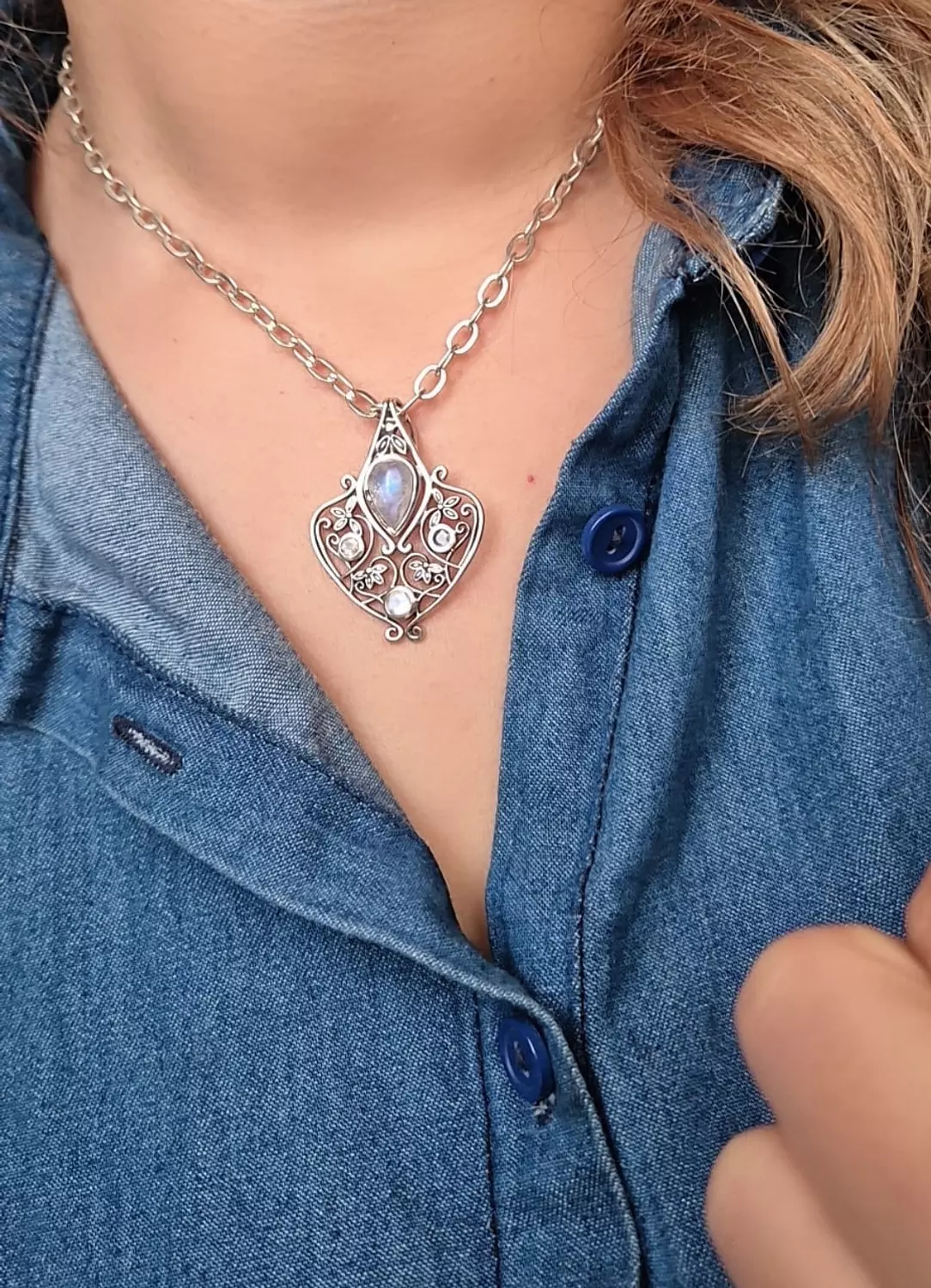 Moon stone necklace  image