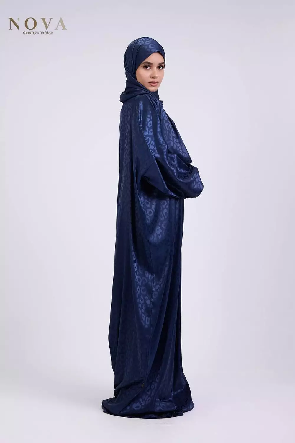 Deep navy blue Jacquard 1