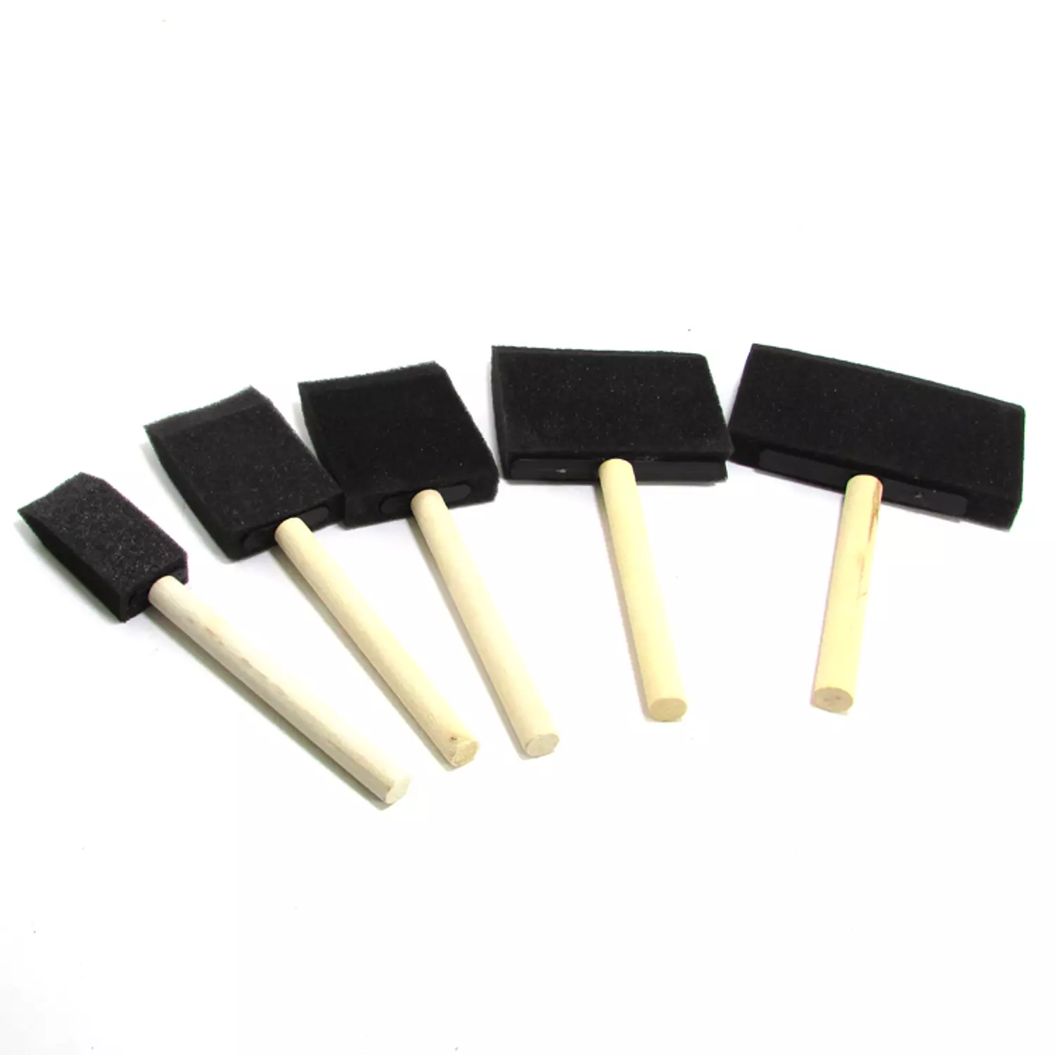 Set of 5 different sizes of wide sponge brushes ,5cm,4cm,2.5cm,7.5c.,10cm 1