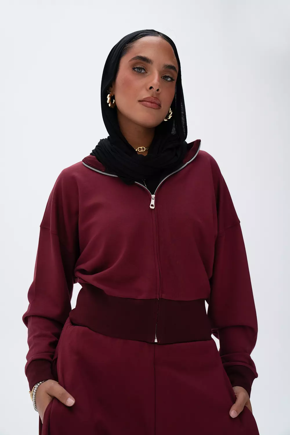 Boxy Jacket in Burgundy 1