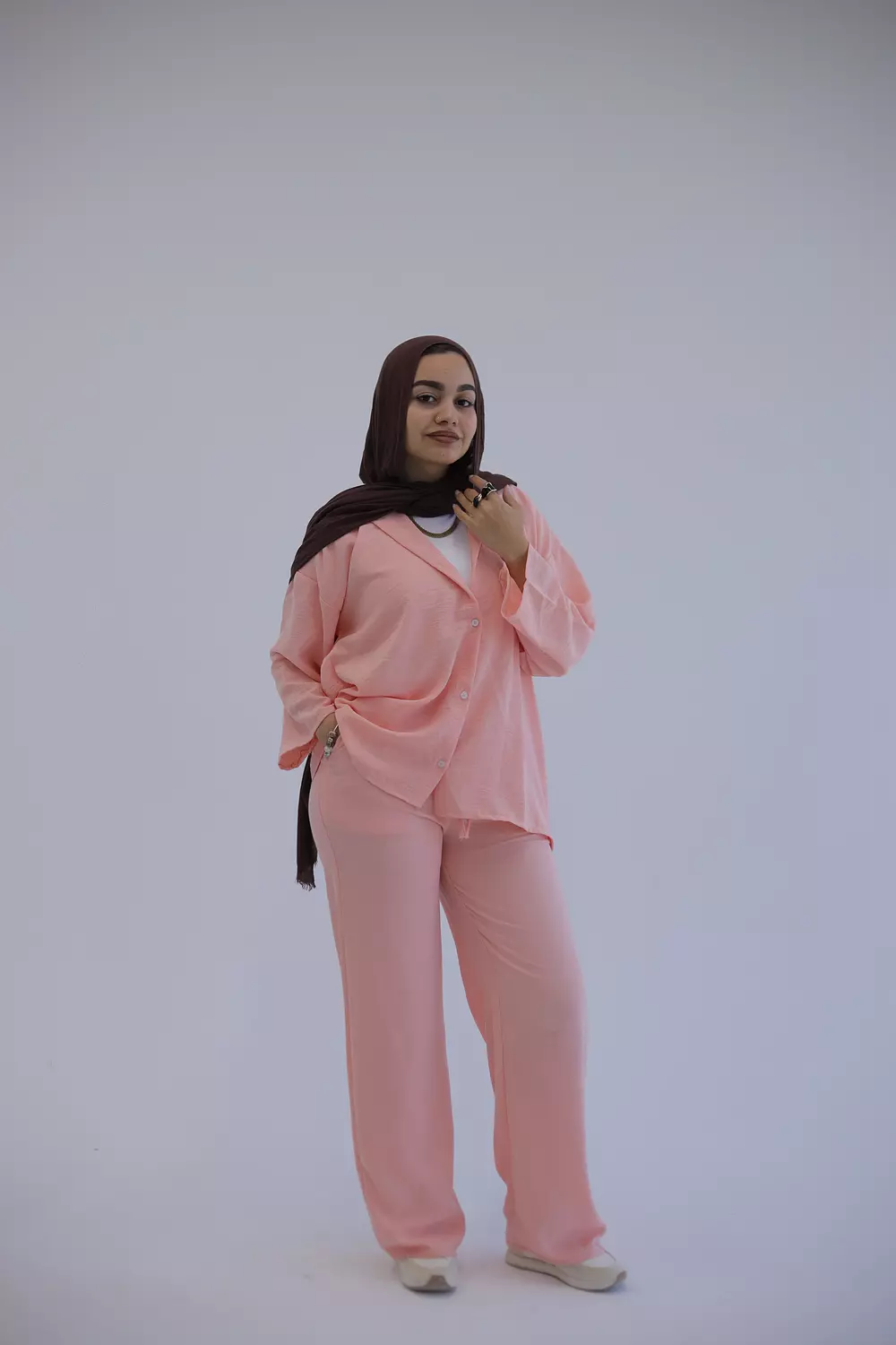 Rose linen suit 1