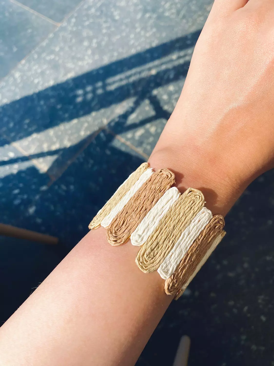 Beige grid bangle image