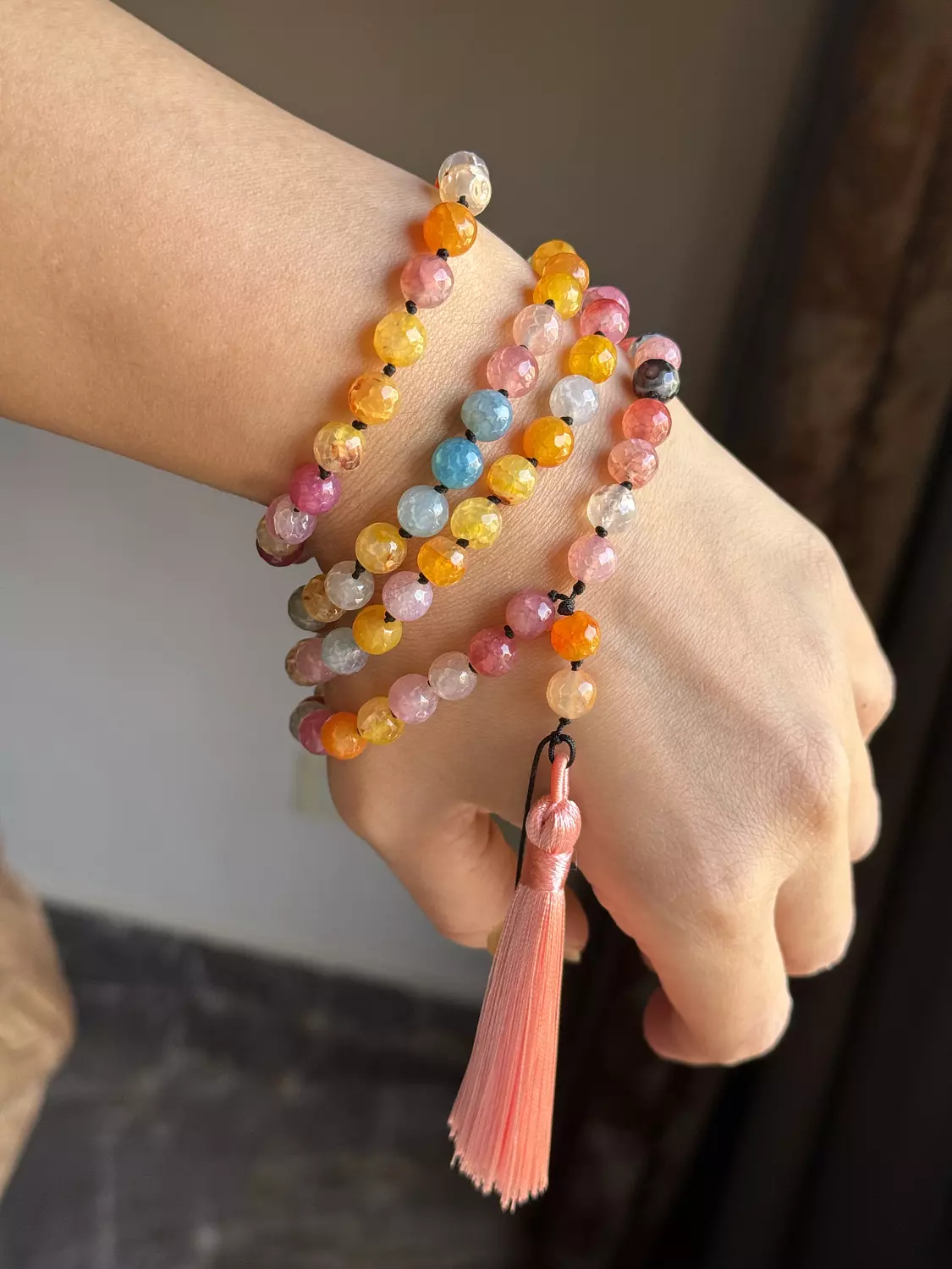 Knotted 99 Bead Rosary  " Summer Mix " ( By Order ) 1
