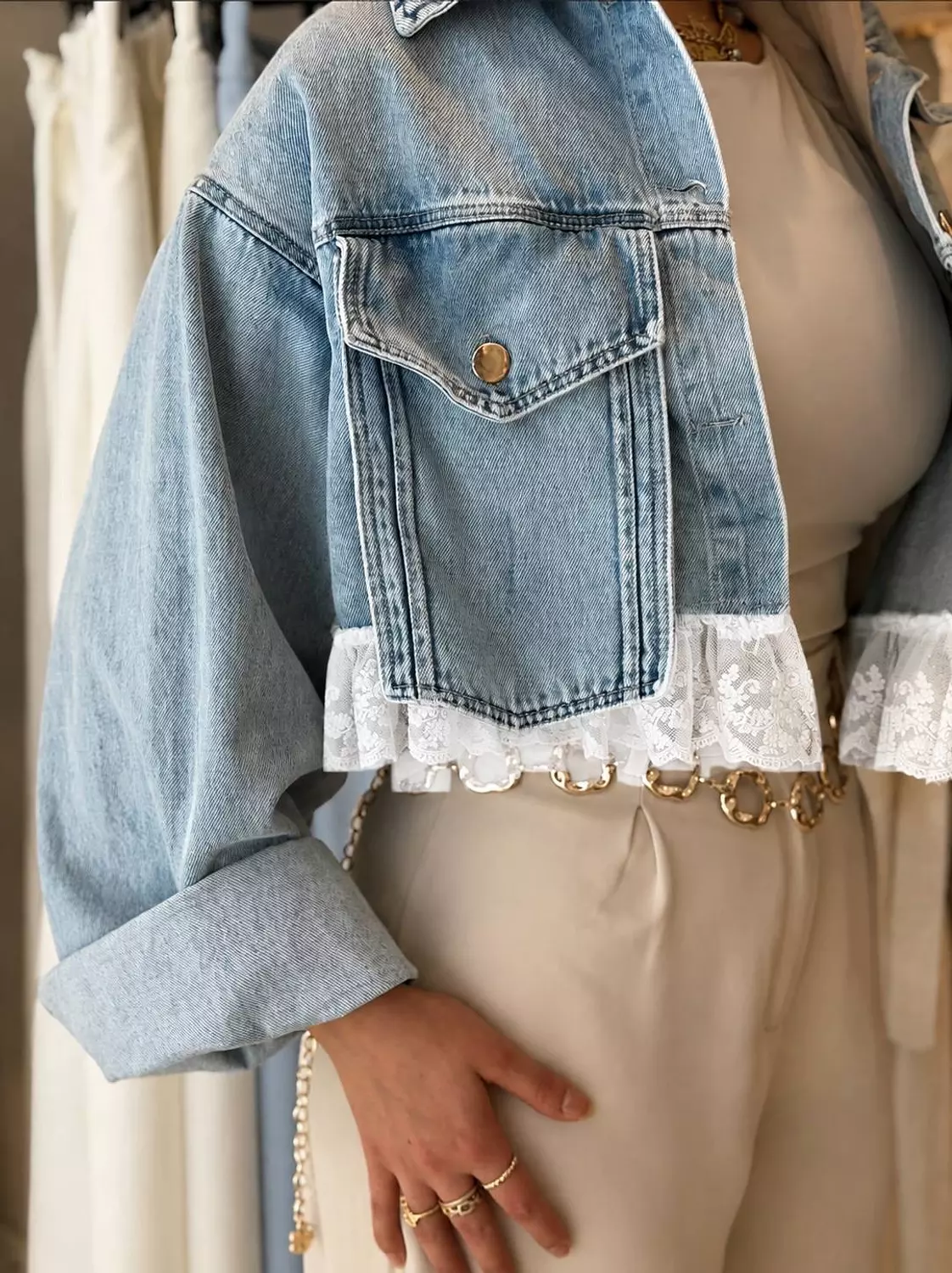 Trendy denim jacket image