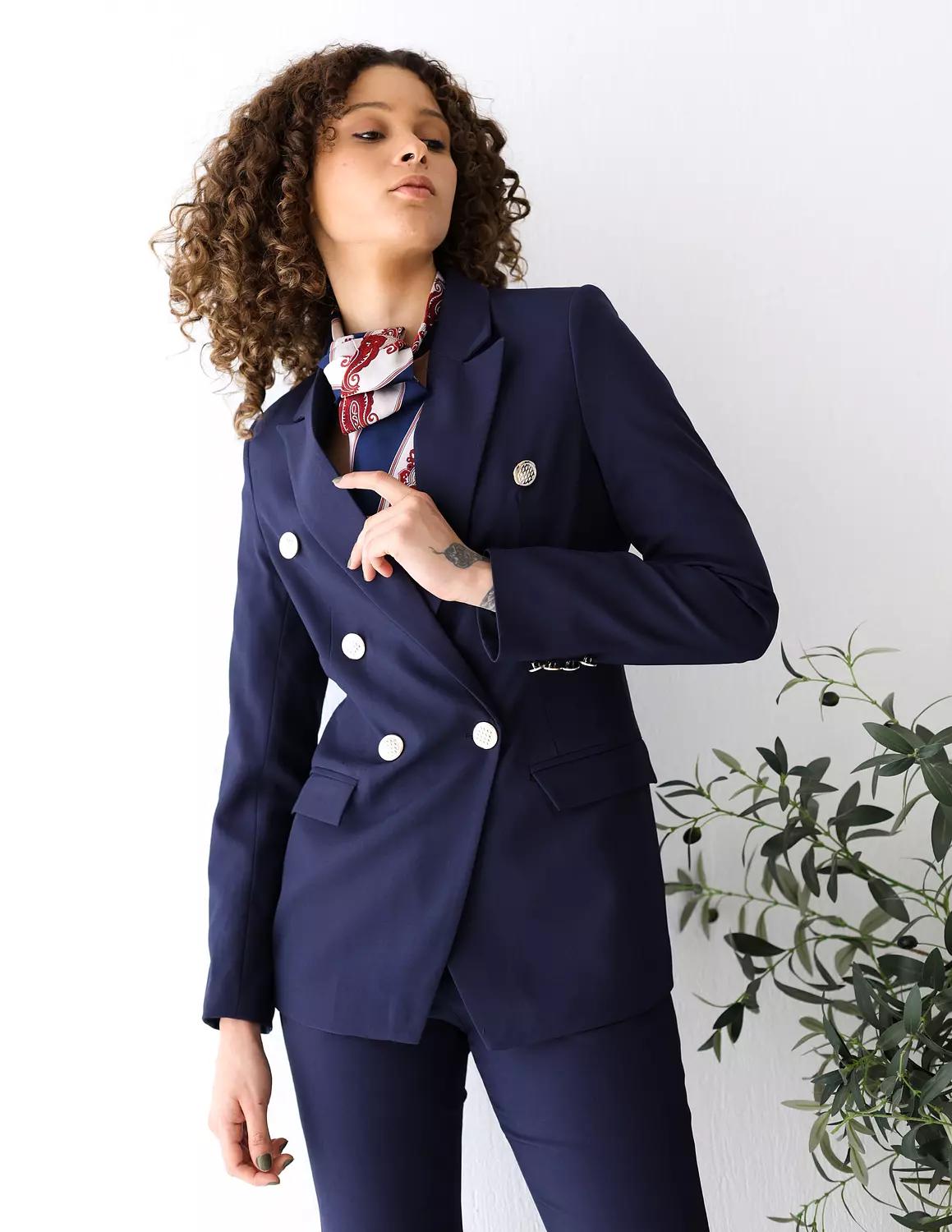 Navy Shadow double breasted blazer 6