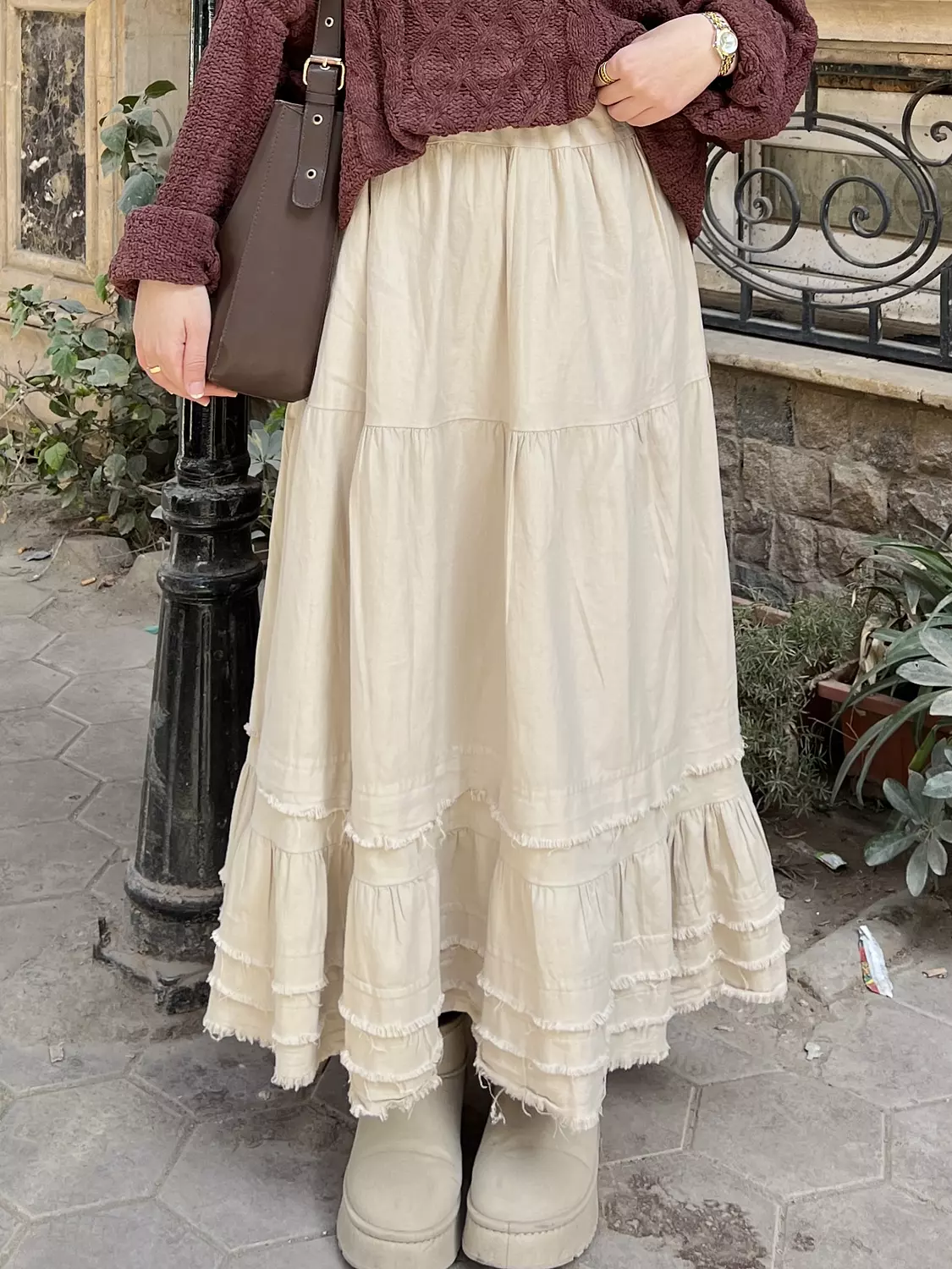 GABARDINE TIERED SKIRT 2