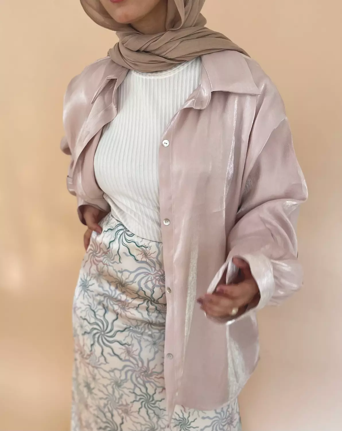 Oversized Metallic Shirt - Pink Shimmer 3