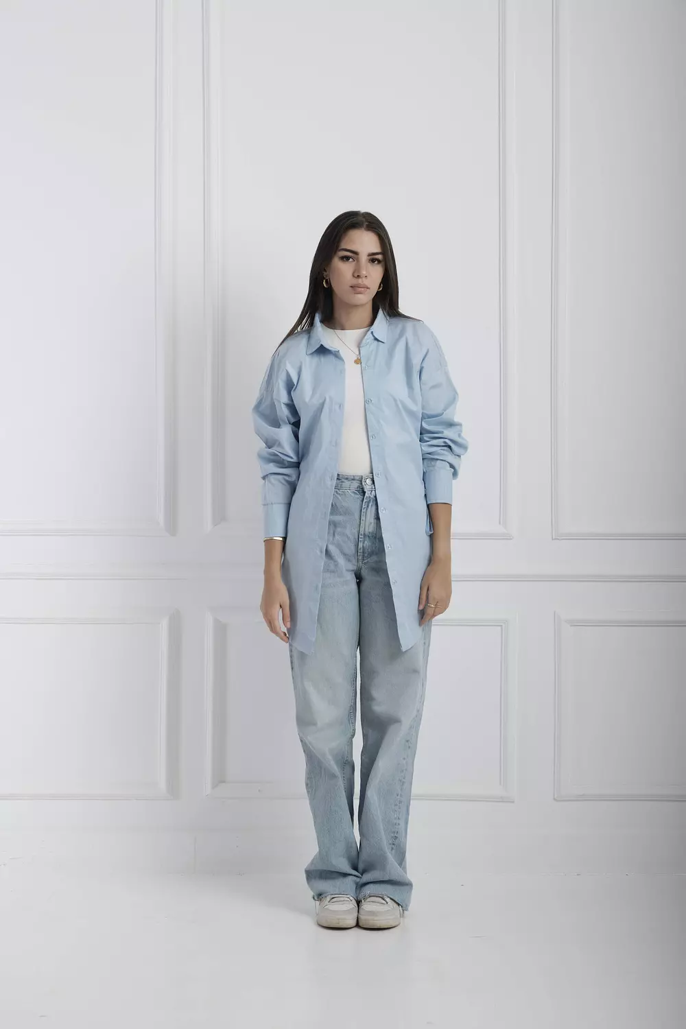 Side ties shirt - baby blue  image