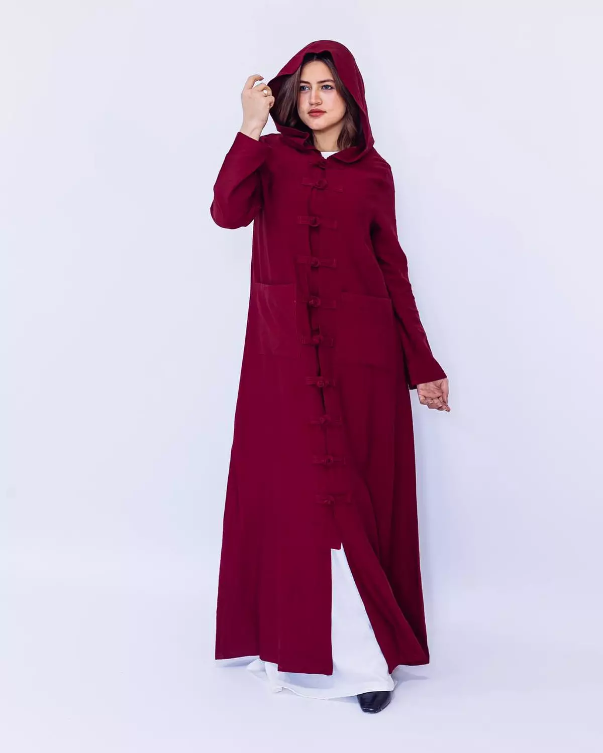 Japanese Style Dress - Burgundy  3