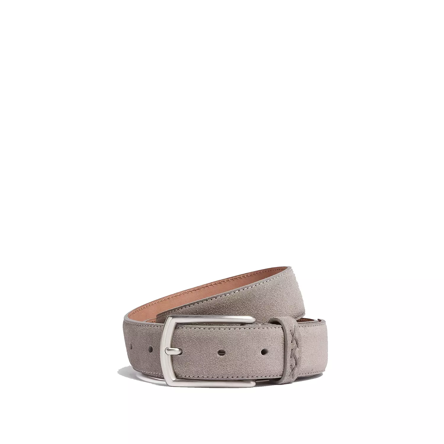Zegna Triple Stitch suede belt in grey image