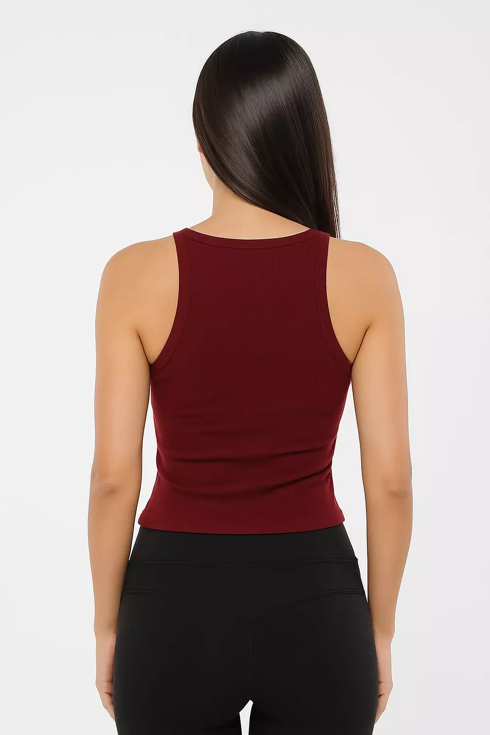 U- shaped tank top - Burgundy – bold, confident edge 1