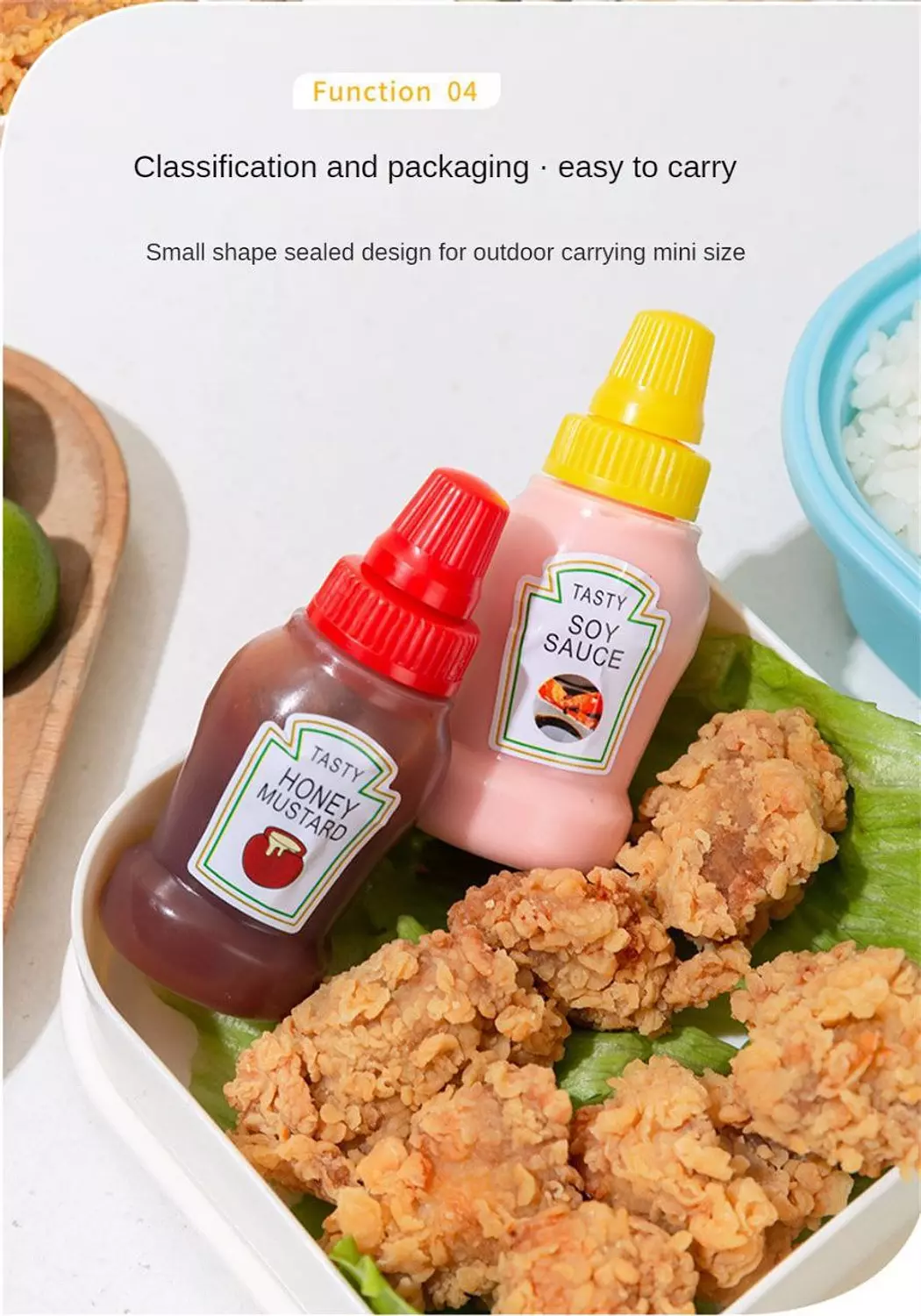 2 pcs Set 25ML Mini Sauce Bottle Portable 4
