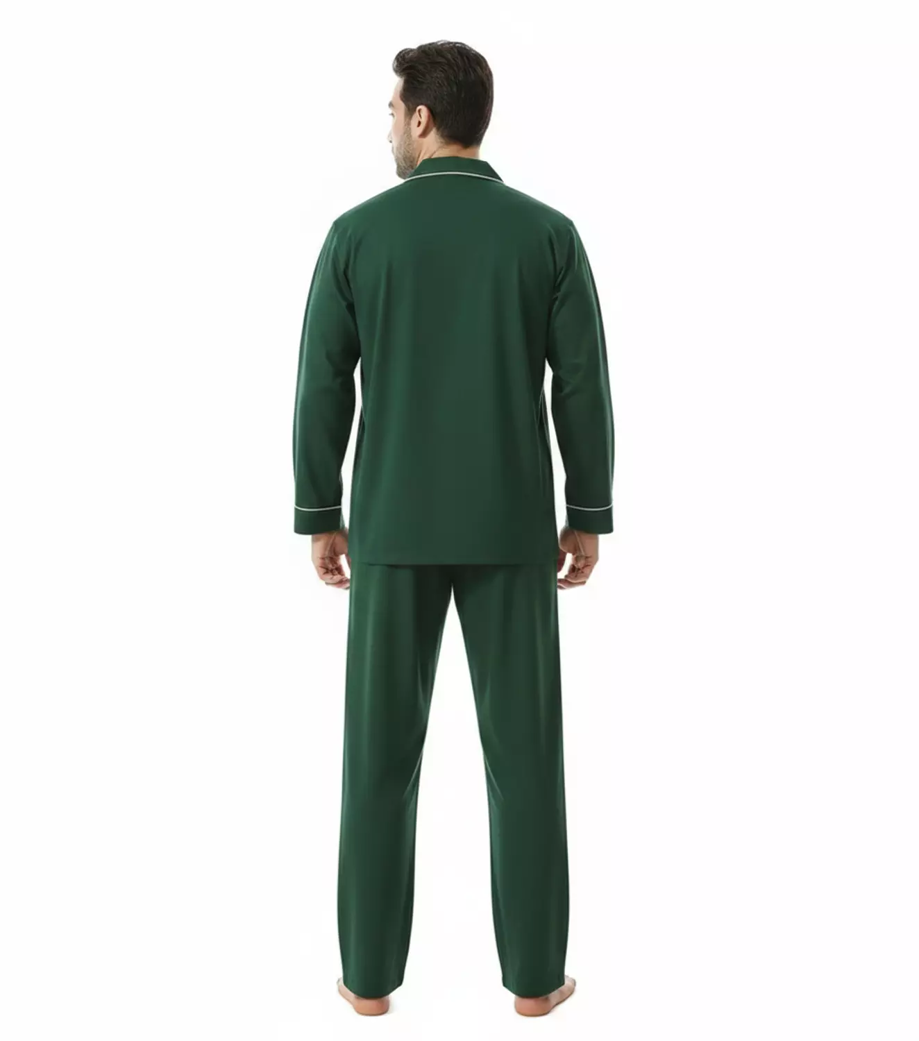 Men's Classic Pajama Set Autumn PJ - 2584 - Green 3