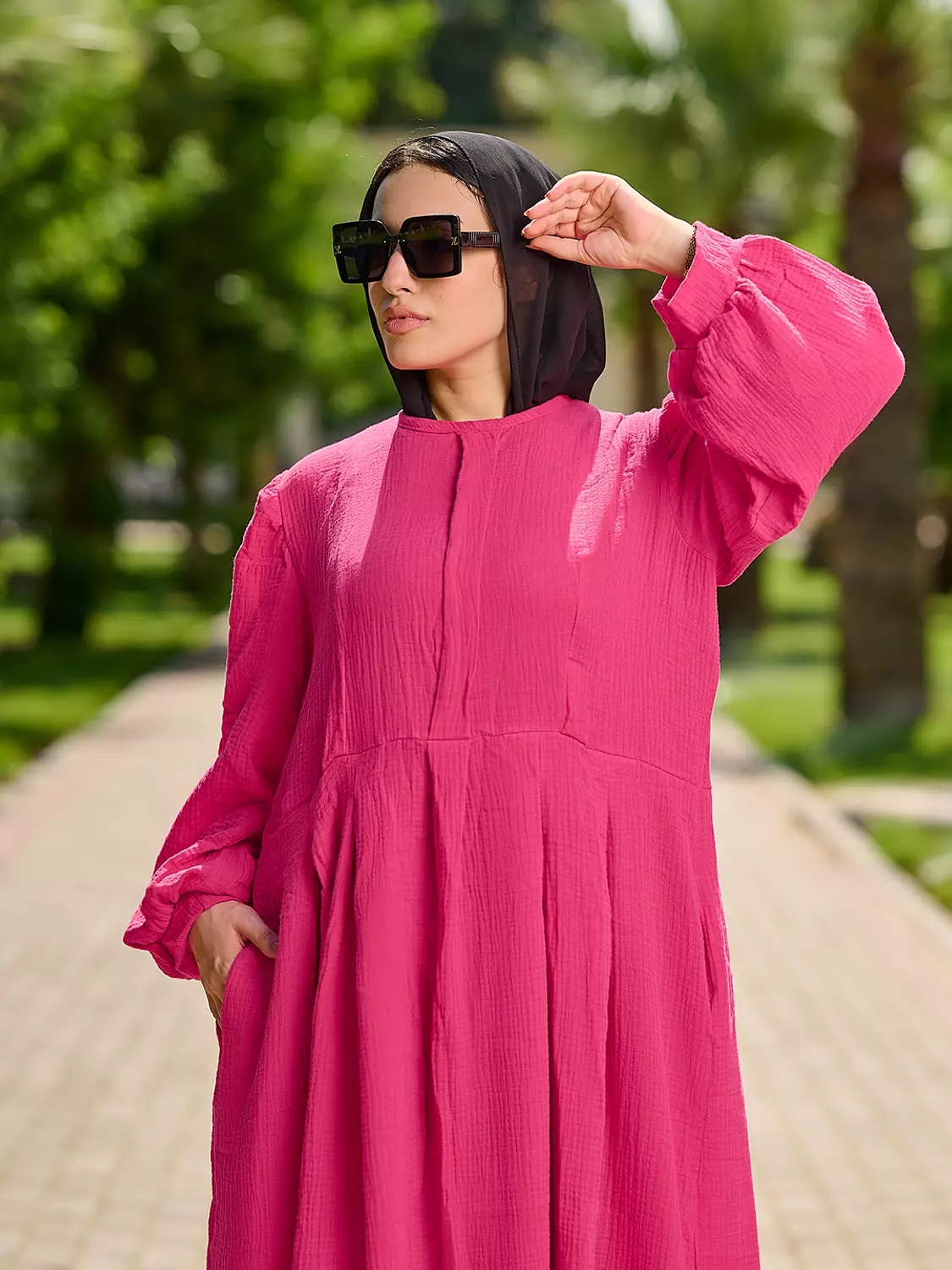 Summer Dress in Hot pink 8