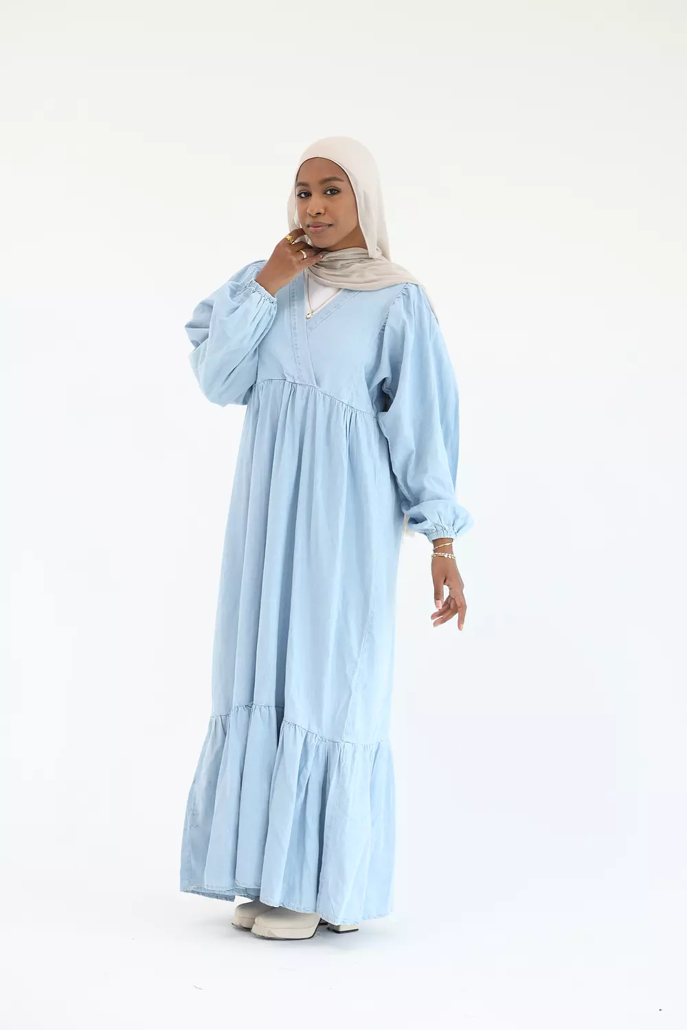 Denim dress hover image