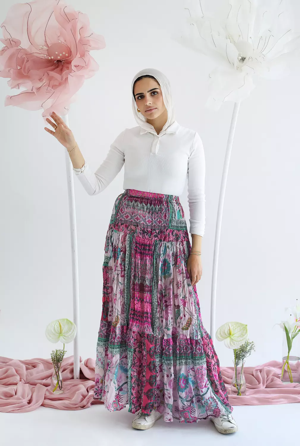 <p><span style="color: #8d8070">Boho Pink Maxi Skirt</span></p>