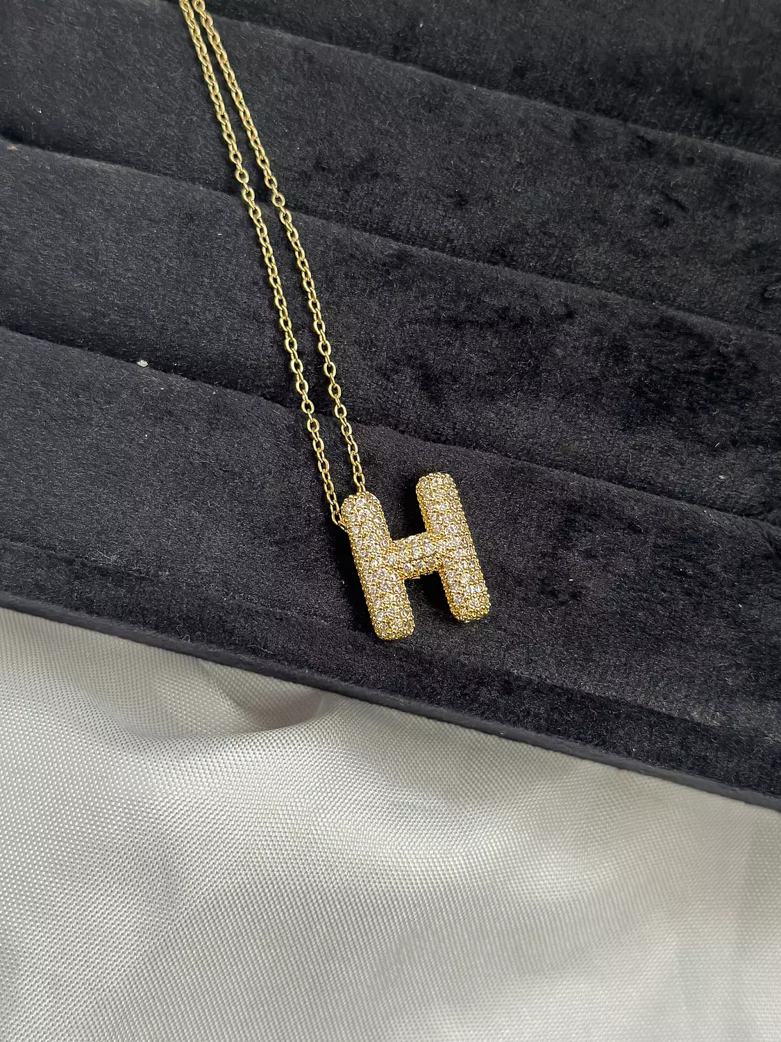 Crystal bubble letter necklace  12