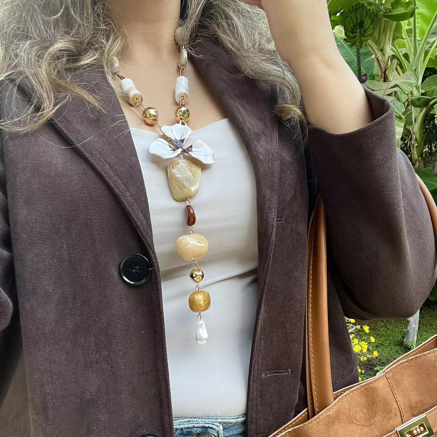 Y Floral Necklace  hover image