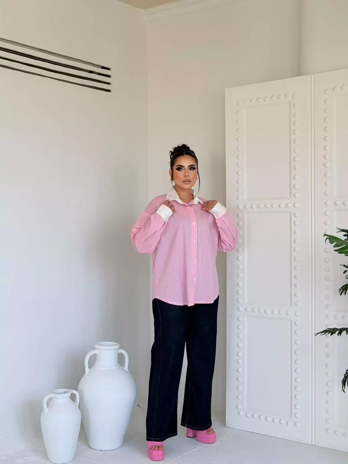 White X PINK Collar Shirt 5