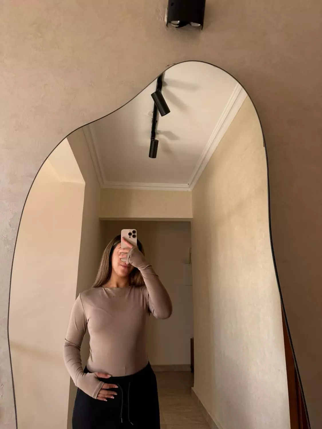 Long Sleeves Caffee Basic Top image