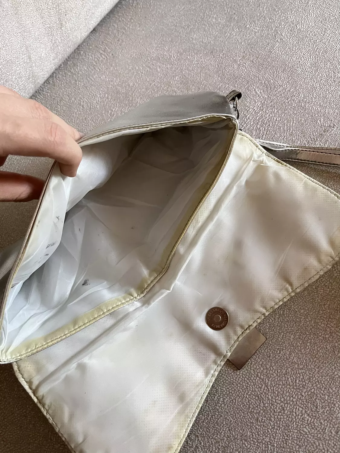 Metallic silver clutch 5