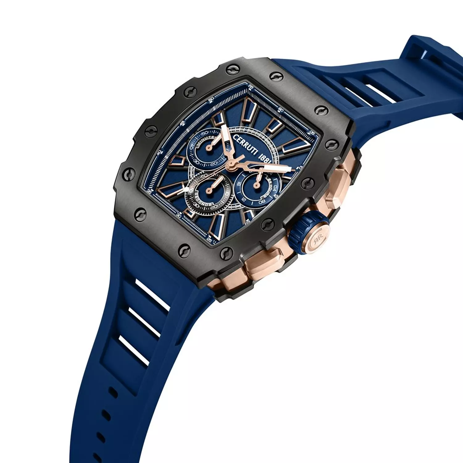 Cerruti 1881 Tonneau Blue Chronograph CIWGO0085402 1