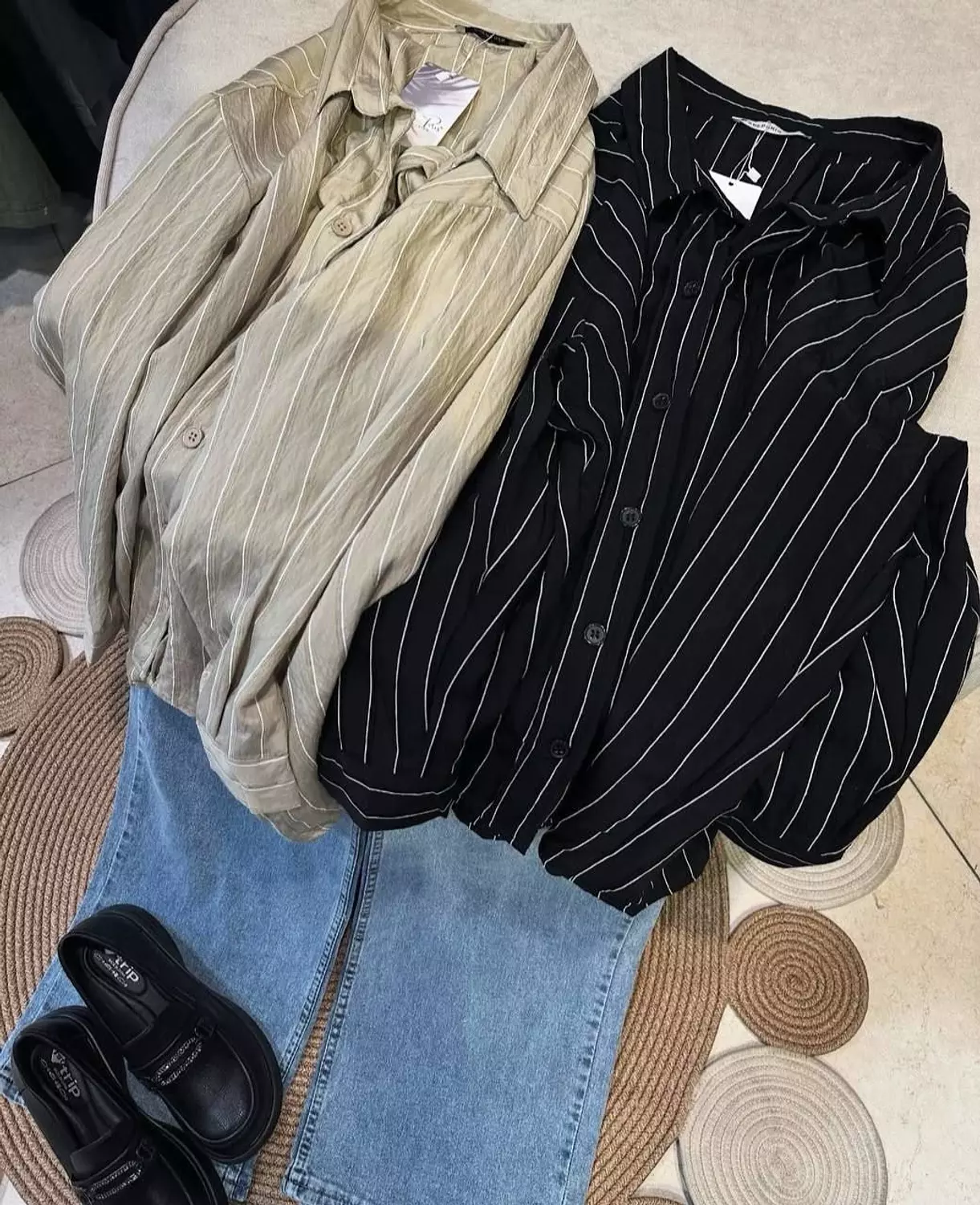 Striped Linen Blend Button-Down Shirt 2