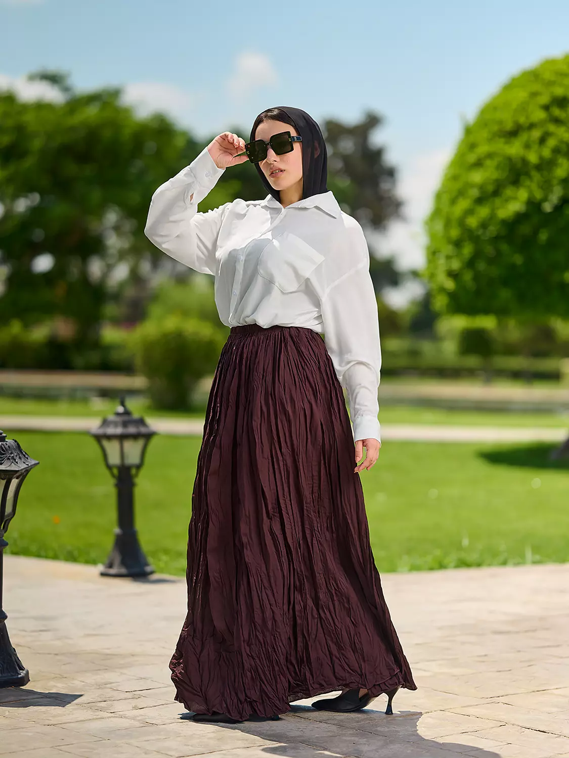 Crunchy skirt brown  hover image