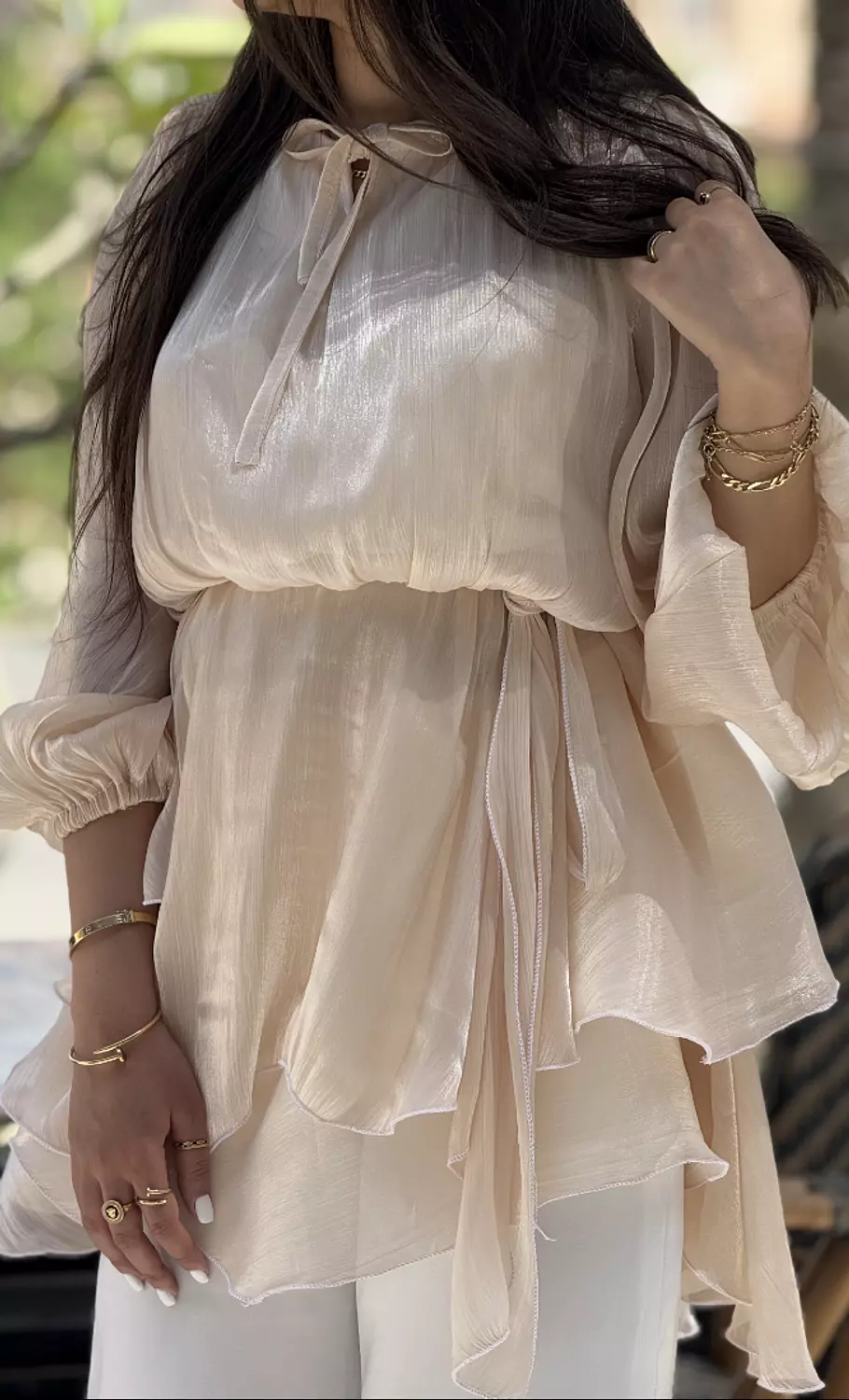 BEIGE ELEGANT BLOUSE hover image