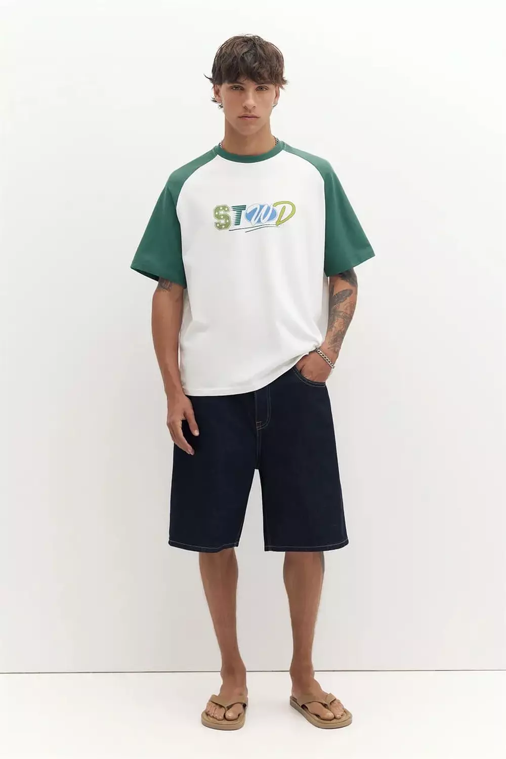 PULL&BEAR - HVID RAGLAN -T-SHIRT  7