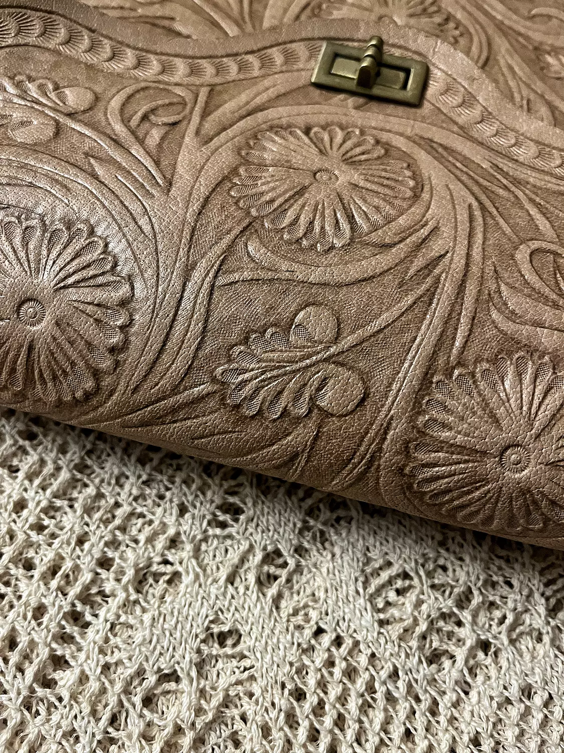 Fully Floral tooled leather bag  9