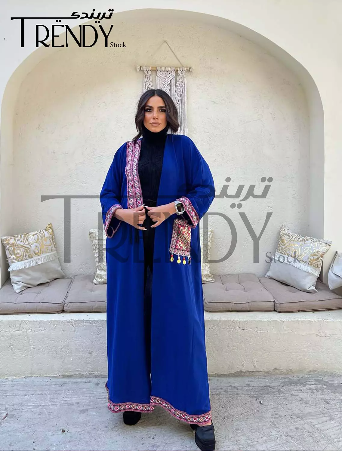 Ramadan kaftan with Indian jacquard 5